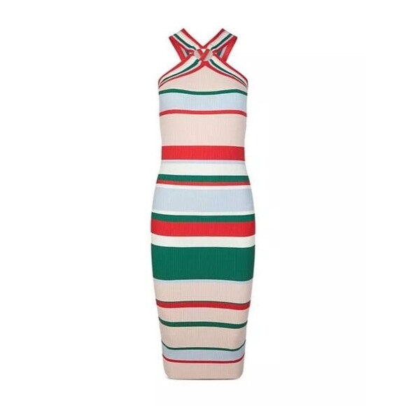 Ted Baker Lyndiaa Striped Bodycon Dress sz 1 - Picture 1 of 6